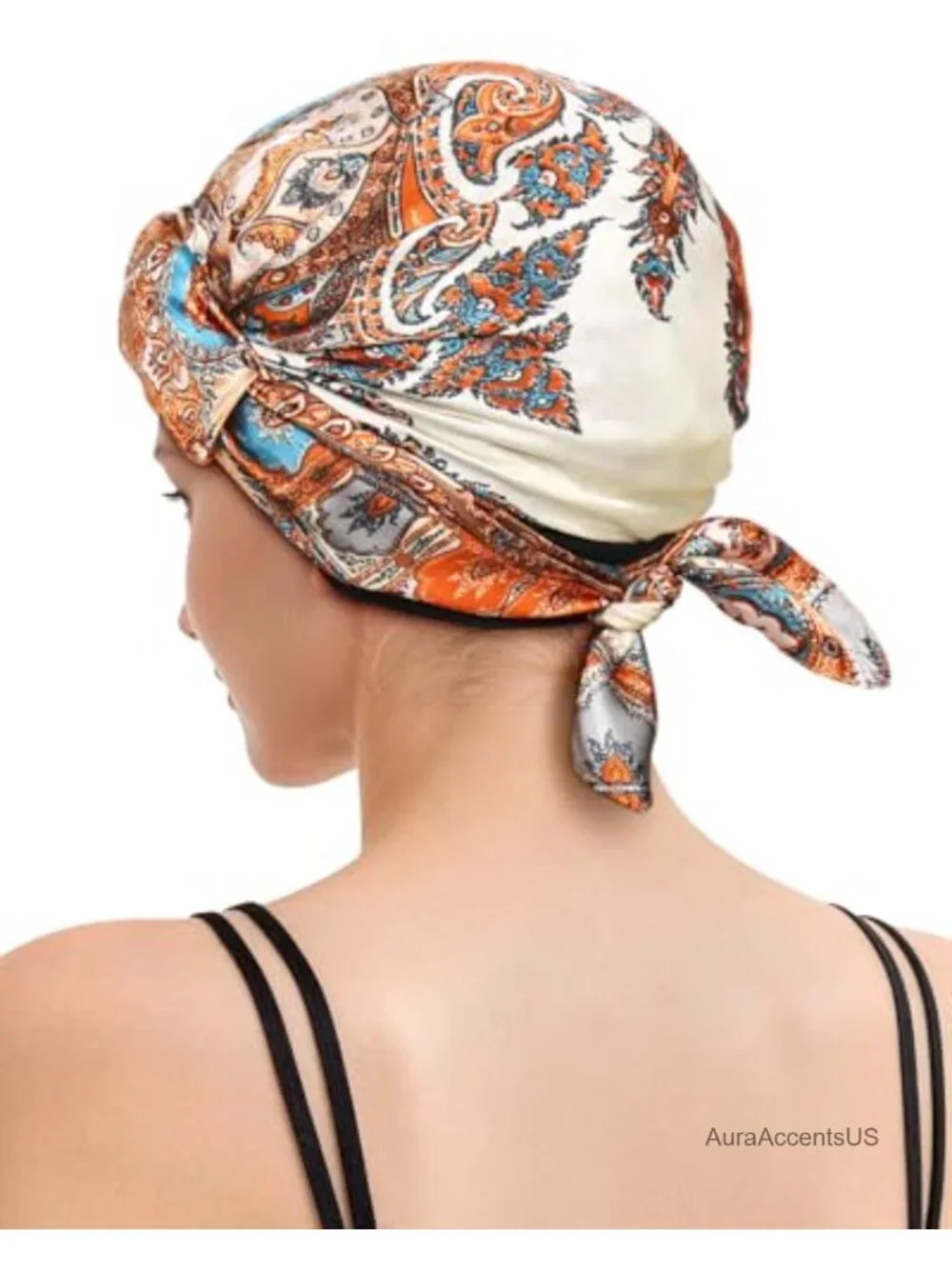 Satin Hair Wrap Cap with Elastic Band for Sleeping - 2 in 1 Head Scarf